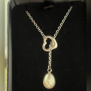 Tiffany and Co Elsa Peretti Open Heart Lariat Necklace